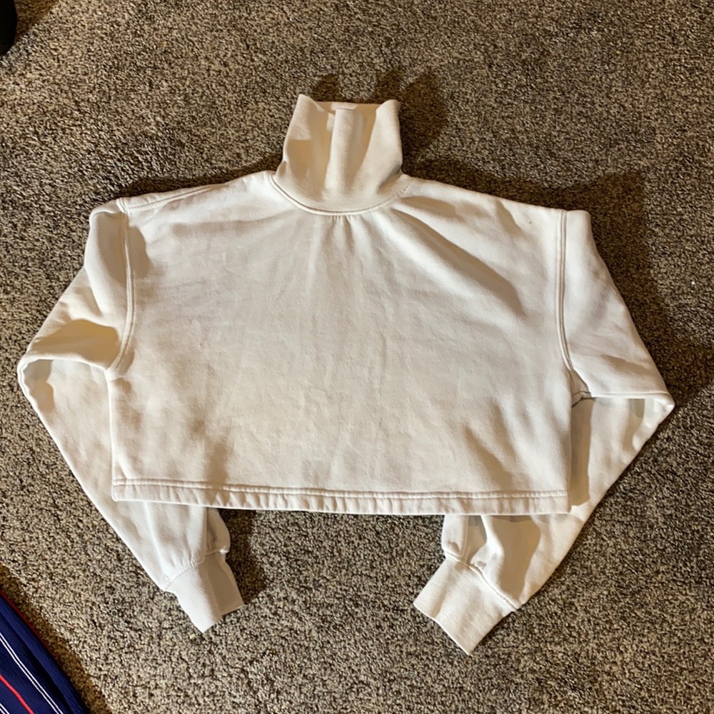 Turtle neck long sleeve crop top